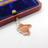 Sterling Silver and Enamel Travel Shield County 'Devon' Charm Vintage c1970