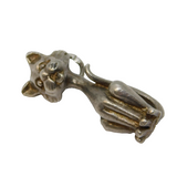 Sterling Silver Siamese Style Cat Charm Pendant Vintage c1970