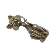 Sterling Silver Siamese Style Cat Charm Pendant Vintage c1970