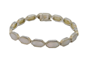 Sterling Silver Mother Of Pearl Panel Form Bracelet Vintage c1990's