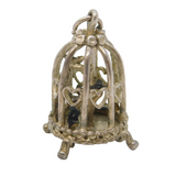 Sterling Silver Birds in the Cage Charm Pendant Vintage c1970s