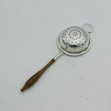 Sterling Silver & Wooden Handled Tea Strainer Vintage 1986 Sheffield