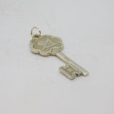 Sterling Silver Patterned 21st Birthday Key Pendant Vintage c1970