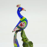 20th Century Indian Silver & Colourful Enamel Peacock Throne Ornament Antique