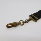 Victorian Gitl Metal & Black Fabric Sewing Chatelaine Clip Antique c1880