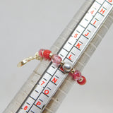 Sterling Silver Pink Beaded Stretch Heart Charm Ring Contemporary c2010 Size M-O