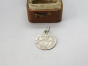 WW1 era Sterling Silver Threepence Coin Charm Pendant Antique 1918