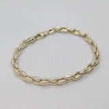 Sterling Silver Brushed & Polished Chunky Cable Link Bracelet Modern c1990