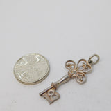 Sterling Silver 18th Birthday Key Charm Pendant Vintage c1970