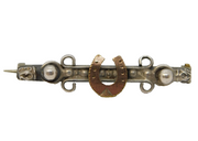 Victorian Sterling Silver Horseshoe Form Sweetheart Brooch Antique c1880