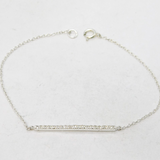 Sterling Silver Spinel Set Chain Bracelet Vintage c2000