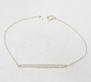 Sterling Silver Spinel Set Chain Bracelet Vintage c2000