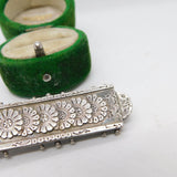 Victorian Sterling Silver Daisy Flower Pattern Sweetheart Brooch Antique 1890
