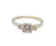Sterling Silver Triple Sparkling CZ Dress Band Ring Vintage c1990 Size P 1/2