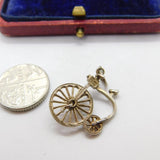 Sterling Silver Penny Farthing Bicycle Charm Pendant Vintage c1970