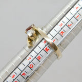 Sterling Silver Moonstone & Garnet Twist  Studio Ring Modern c1990 Size L 1/2