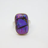 Sterling Silver Chunky Natural Purple Stone Statement Ring Vintage c1970 Size O