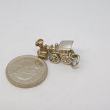 Sterling Silver Railway Train Charm Pendant Vintage c1970