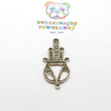 Sterling Silver Filigree Middle Finger Pendant Charm Vintage c1970