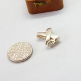 Sterling Silver Puffy X or Kiss Charm Pendant Vintage c1970