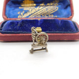 Sterling Silver Spinning Wheel Charm Pendant Vintage c1970