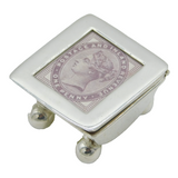 Sterling Silver Queen Victoria Stamp Box Vintage c1970