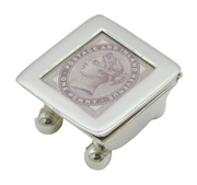 Sterling Silver Queen Victoria Stamp Box Vintage c1970