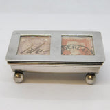 Edwardian Sterling Silver Double-Part Stamp Box Antique 1906 Birmingham