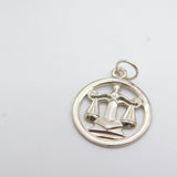Sterling Silver Libra Scales of Justice Charm Pendant Vintage c1970