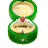 Sterling Silver Garnet & Spinel Dress Ring Vintage c1970 Size P 1/2