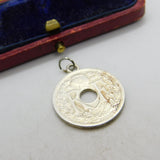 Silver Dipped Authentic French 1932 10 Centimes Charm Pendant