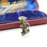 Sterling Silver Old Fashioned Skier Charm Pendant Vintage c1970