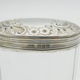 Victorian Sterling Silver Topped Cut Glass Vanity Jar Antique 1899 London