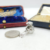 Sterling Silver Two Wheel Horse Buggy Charm Pendant Vintage c1970