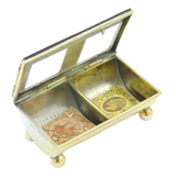 Edwardian Sterling Silver Double-Part Stamp Box Antique 1910 Birmingham