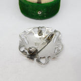 Siam Sterling Silver Niello Enamel Dancing Goddess Brooch Antique c1930