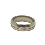 Sterling Silver Bevelled Pattern Wedding Band Ring Vintage c1970 Size O 1/2
