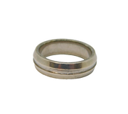 Sterling Silver Bevelled Pattern Wedding Band Ring Vintage c1970 Size O 1/2