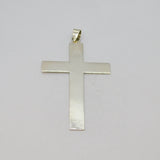 Sterling Silver Large Modernist Cross Charm Pendant Contemporary c2000s