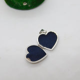 9ct White Gold Small Diamond Heart Locket Pendant Vintage c1990