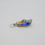 Sterling Silver Enamel Windmill Scene Clog Shoe Charm Pendant Vintage c1970s