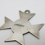 20th Century Sterling Silver Target Form Cross Fob Pendant Antique c1920s