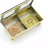 Edwardian Sterling Silver Double-Part Stamp Box Antique 1910 Birmingham