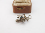 Sterling Silver Helicopter Charm Pendant Vintage c1970