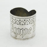 19th Century Russian Silver 'Bon Appetit' Novelty Napkin Ring Antique c1900s