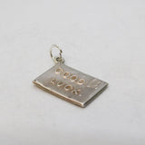 Sterling Silver Good Luck Envelope Charm Pendant Vintage c1970s
