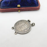 Georgian Sterling Silver Shilling Bracelet Panel or Pendant Antique 1826