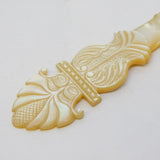 19th Century Carved Mother of Pearl Onate Handle Antique c1840s