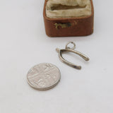 Sterling Silver Good Luck Wishbone Charm Pendant Vintage c1970
