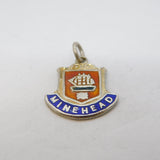 Sterling Silver Enamel Minehead Shield Charm Pendant Vintage c1970